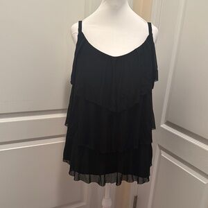 Elegant Black Layered Women's Top
